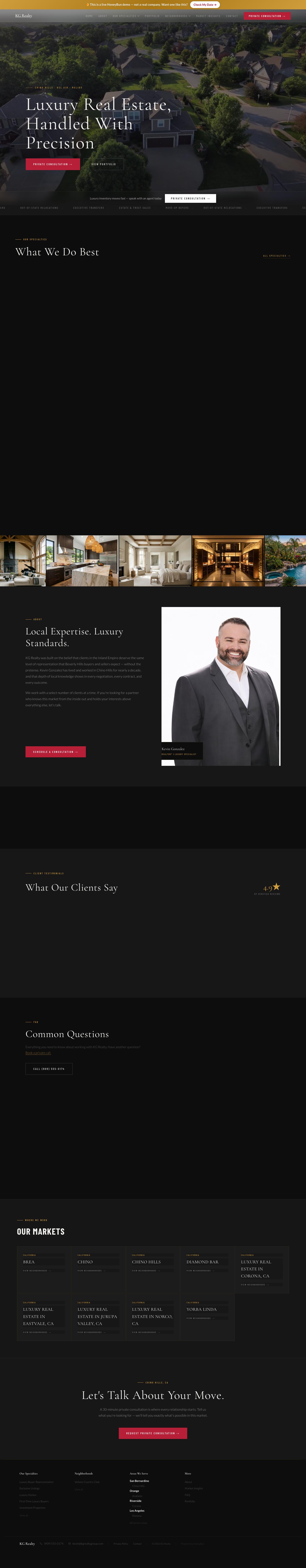 Cinematic theme — luxury real estate homepage